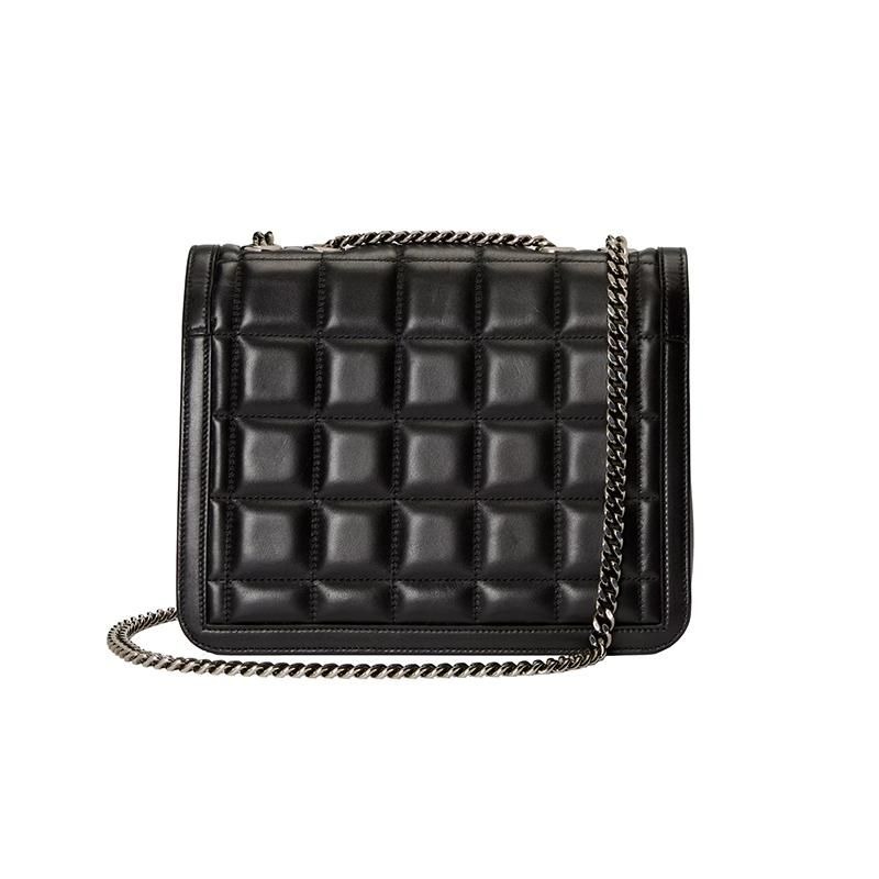 二手99新GUCCI古馳23新款女士迷你/絎縫皮革銀色鏈條單肩包多款-細節圖11