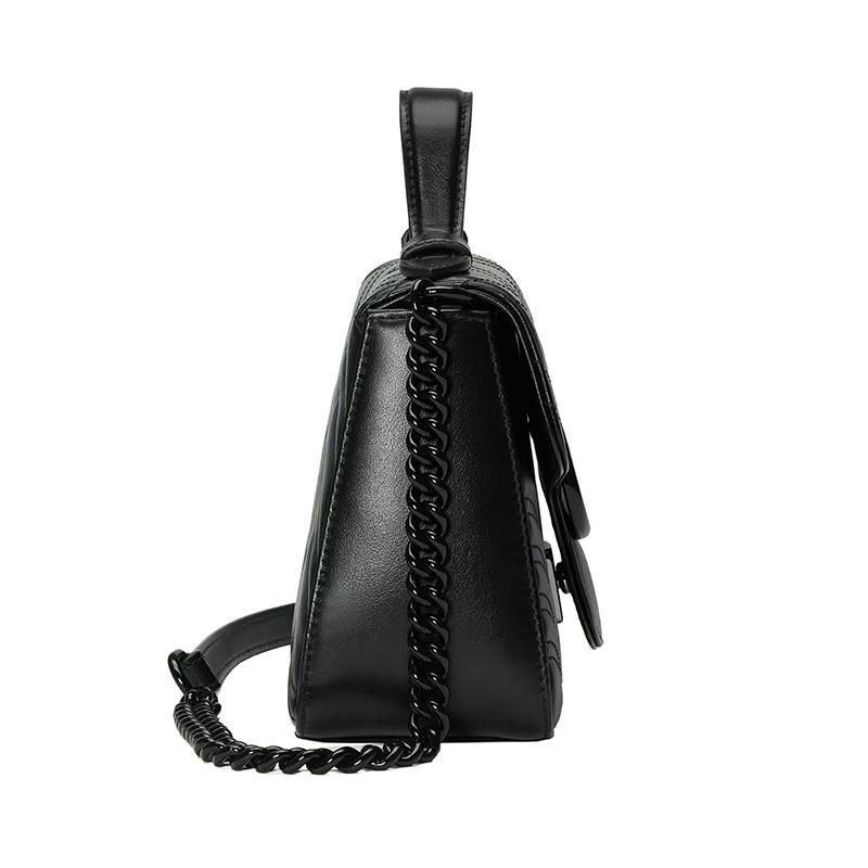 二手99新 Gucci古馳22新款Marmont系列女士迷你黑色絎縫皮革單肩斜挎包-細節圖4