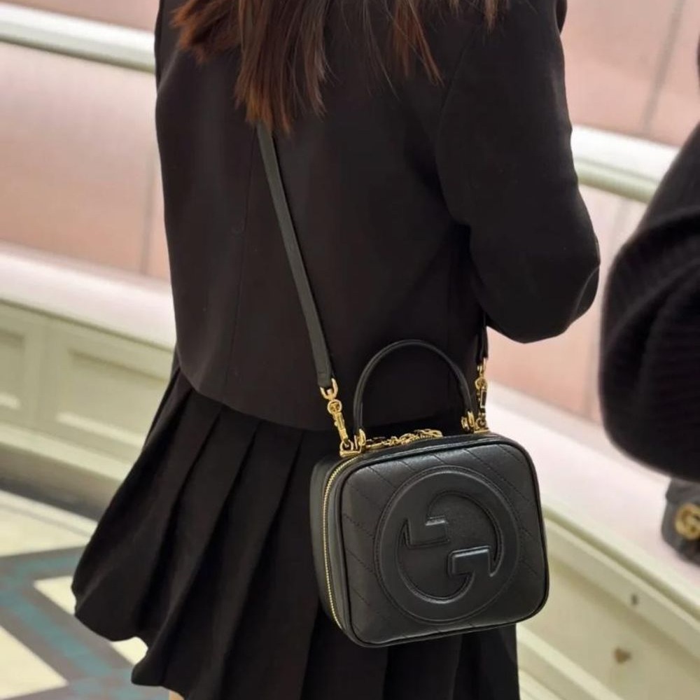 二手99新GUCCI/古馳23新款新款Blondie女士黑色皮革手提包單肩斜挎包多款-細節圖3