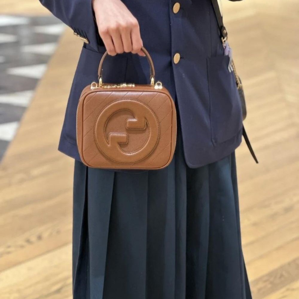 二手99新GUCCI/古馳23新款新款Blondie女士黑色皮革手提包單肩斜挎包多款-細節圖4