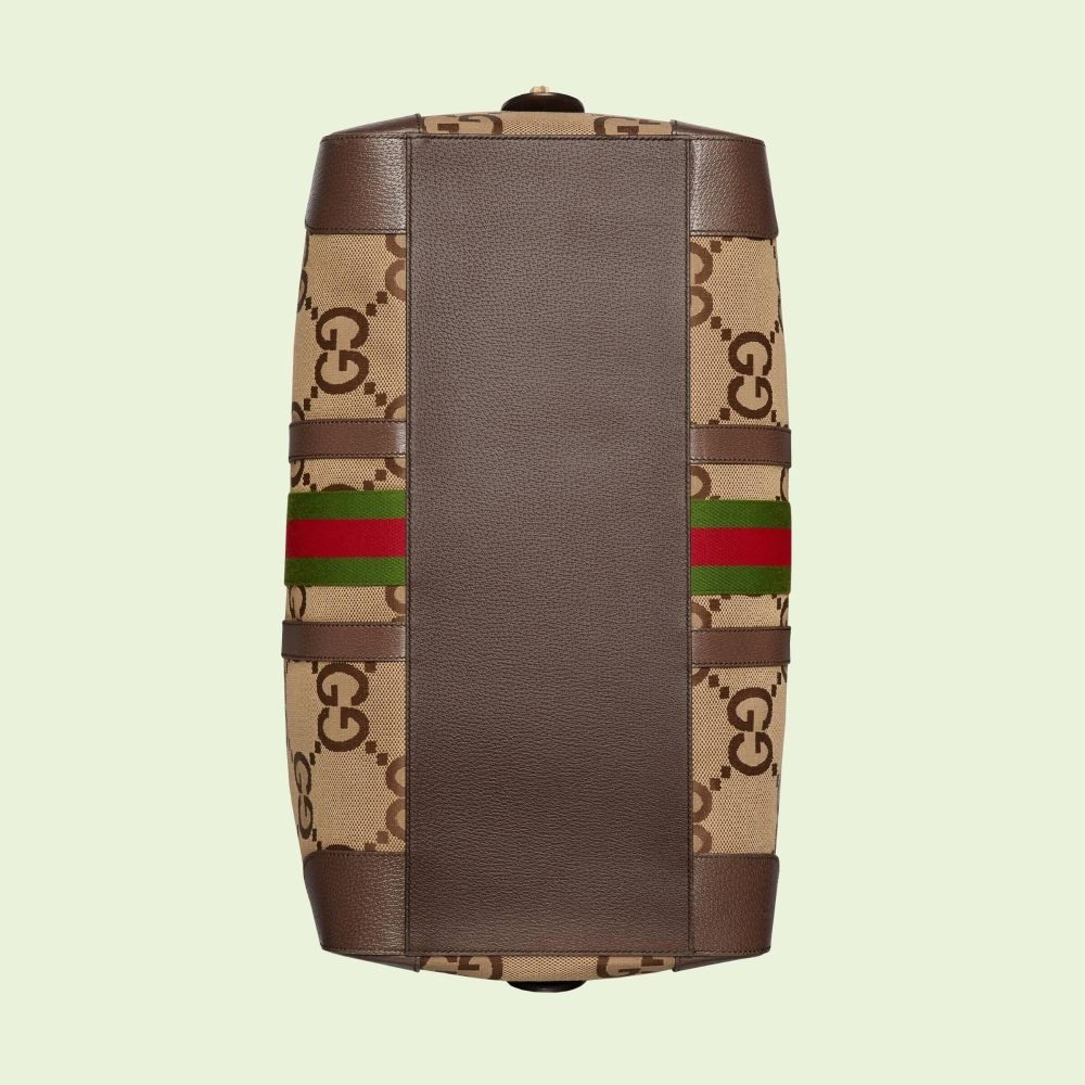 二手99新23新款Gucci古馳男包駝色超級雙G圖案大號旅行包681295-細節圖5