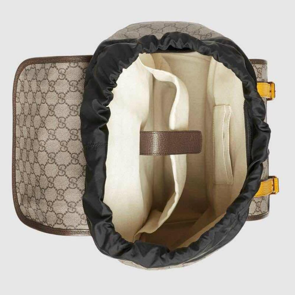 二手99新Gucci古馳男包帆布雙G印花搭扣織帶時尚雙肩包 休閑背包473869-細節圖7
