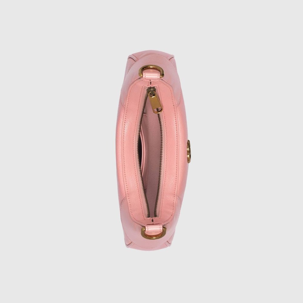 二手99新Gucci古馳女包粉色Aphrodite系列小號新月HOBO單肩包腋下包731817-細節圖5