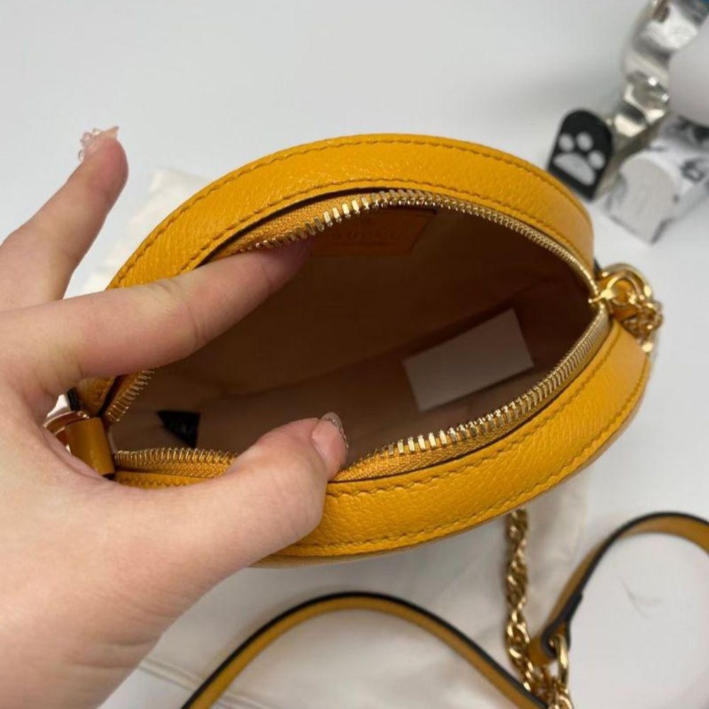 二手99新gucci古琦爆款花卉圓餅鏈條包單肩斜挎包-細節圖6