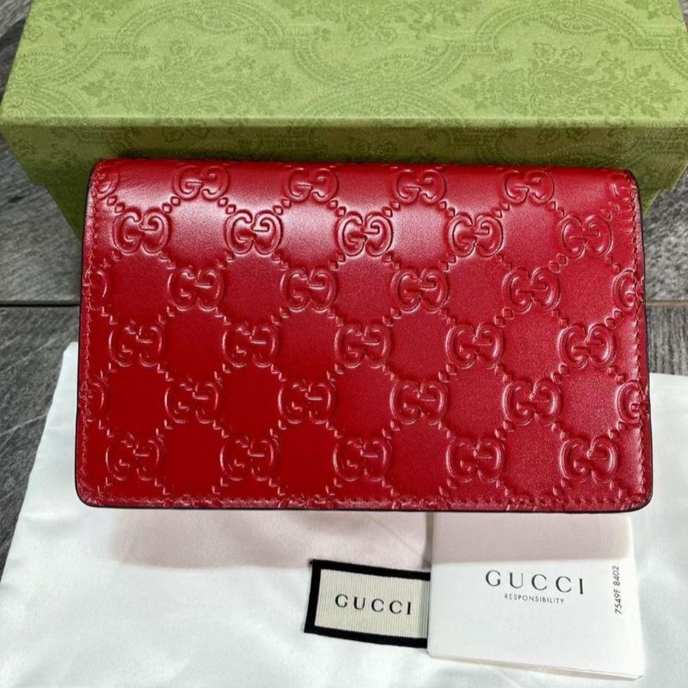 二手99Gucci 古馳經典爆款紅色全皮櫻桃mini鏈條包 超級好看哦-細節圖6