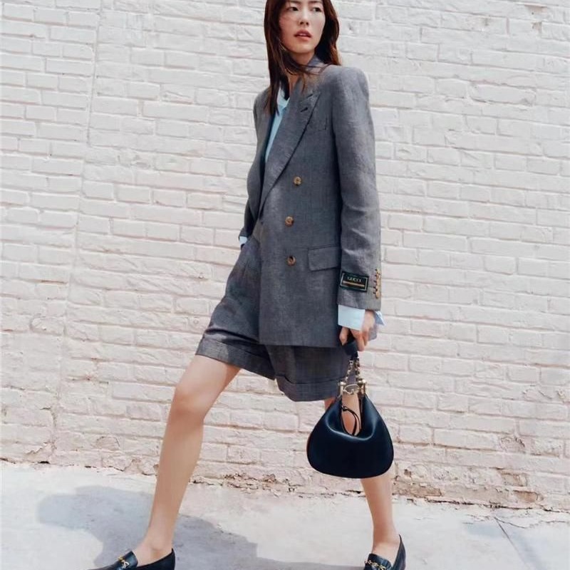 二手99新GUCCI/古馳Attache小牛皮織帶滾邊小號肩背包-細節圖2