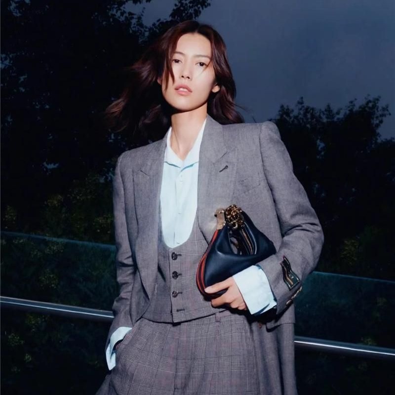 二手99新GUCCI/古馳Attache小牛皮織帶滾邊小號肩背包-細節圖3