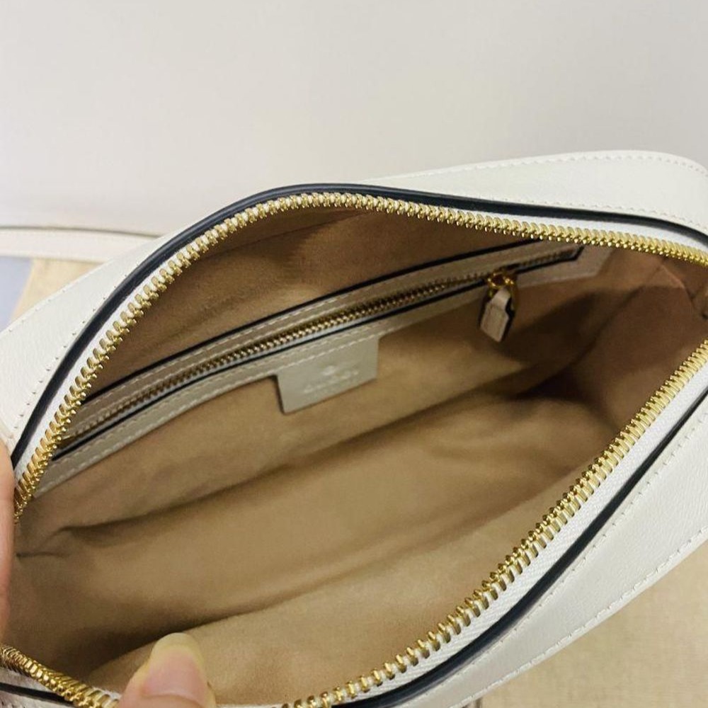 二手99新Gucci 古馳 1955白色全皮相機包 經典馬銜扣裝飾單肩包-細節圖5