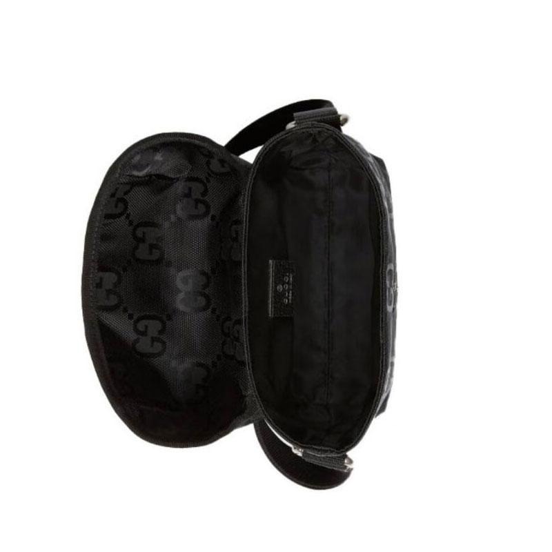 【二手99新】GUCCI古馳 黑色老花Logo 郵差包 單肩斜挎包 643858-細節圖3