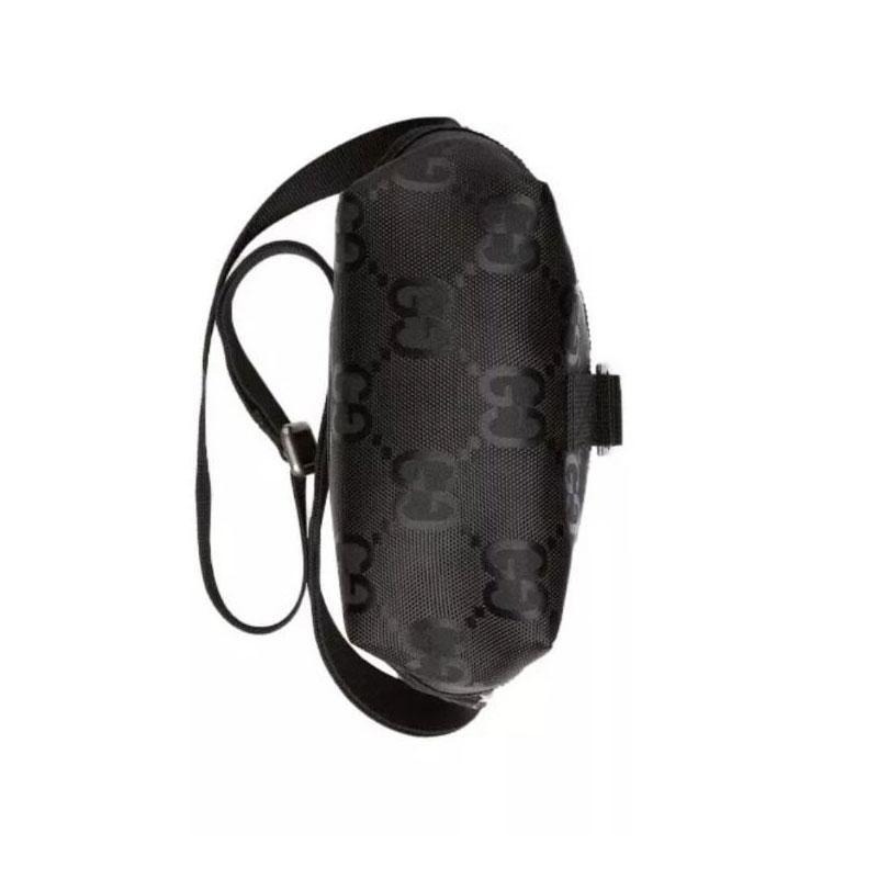【二手99新】GUCCI古馳 黑色老花Logo 郵差包 單肩斜挎包 643858-細節圖4