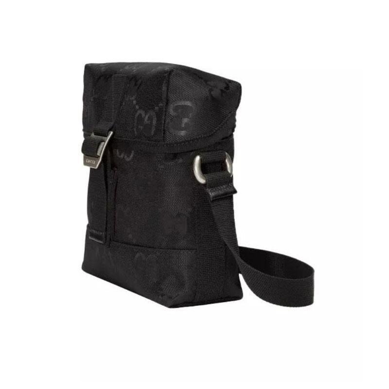 【二手99新】GUCCI古馳 黑色老花Logo 郵差包 單肩斜挎包 643858-細節圖5