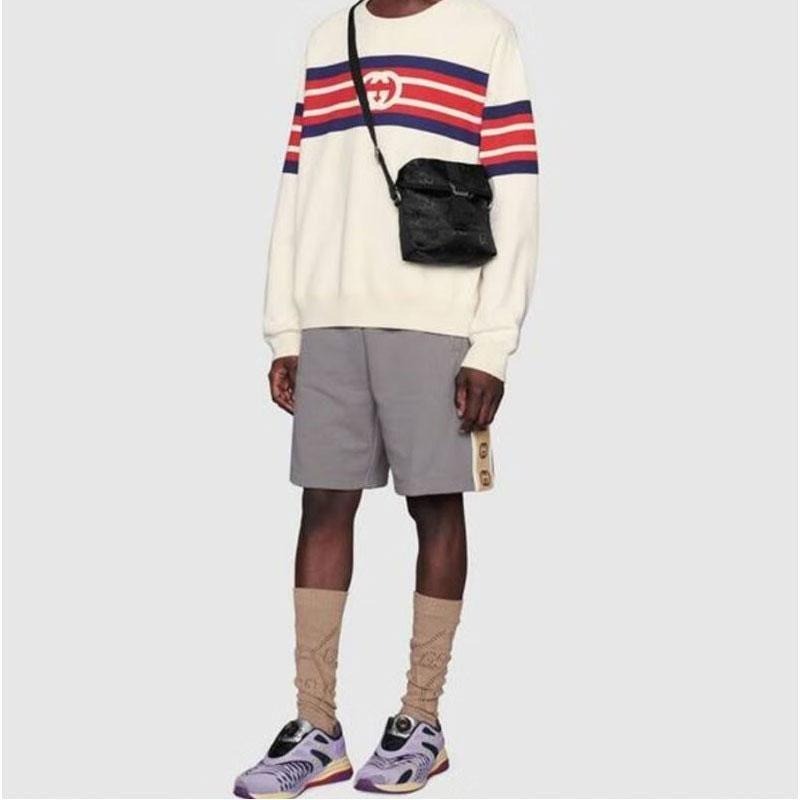 【二手99新】GUCCI古馳 黑色老花Logo 郵差包 單肩斜挎包 643858-細節圖6