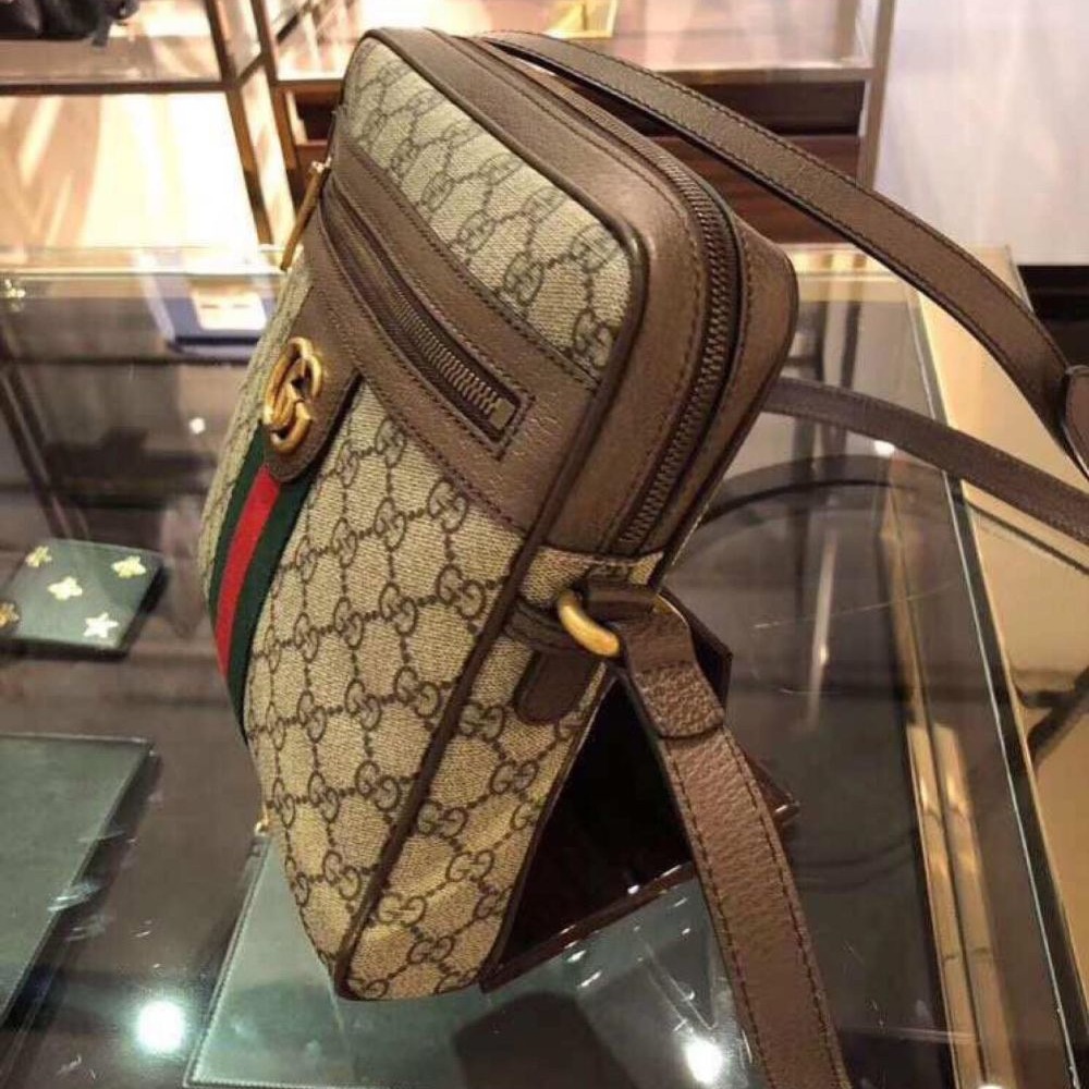 二手99新Gucci古馳男包Ophidia小號/中號GG郵差包休閑單肩斜挎包包547926-細節圖4