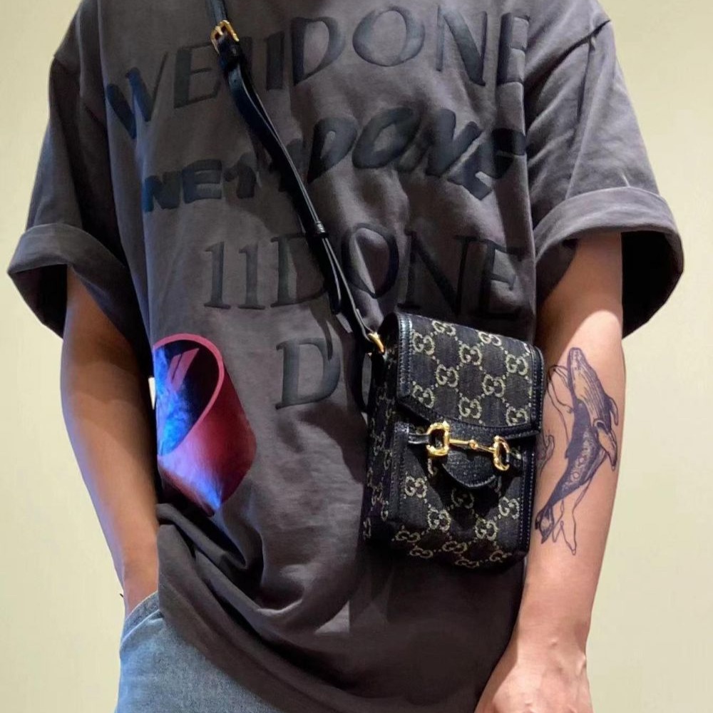 二手99多款可選Gucci古馳男女同款1955馬銜扣手機包斜挎單肩包625615-細節圖6