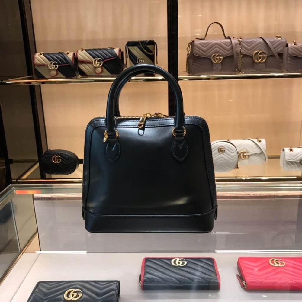 二手99新Gucci古馳新款1955純色馬銜扣徽標手提包單肩包斜挎包多色-細節圖2