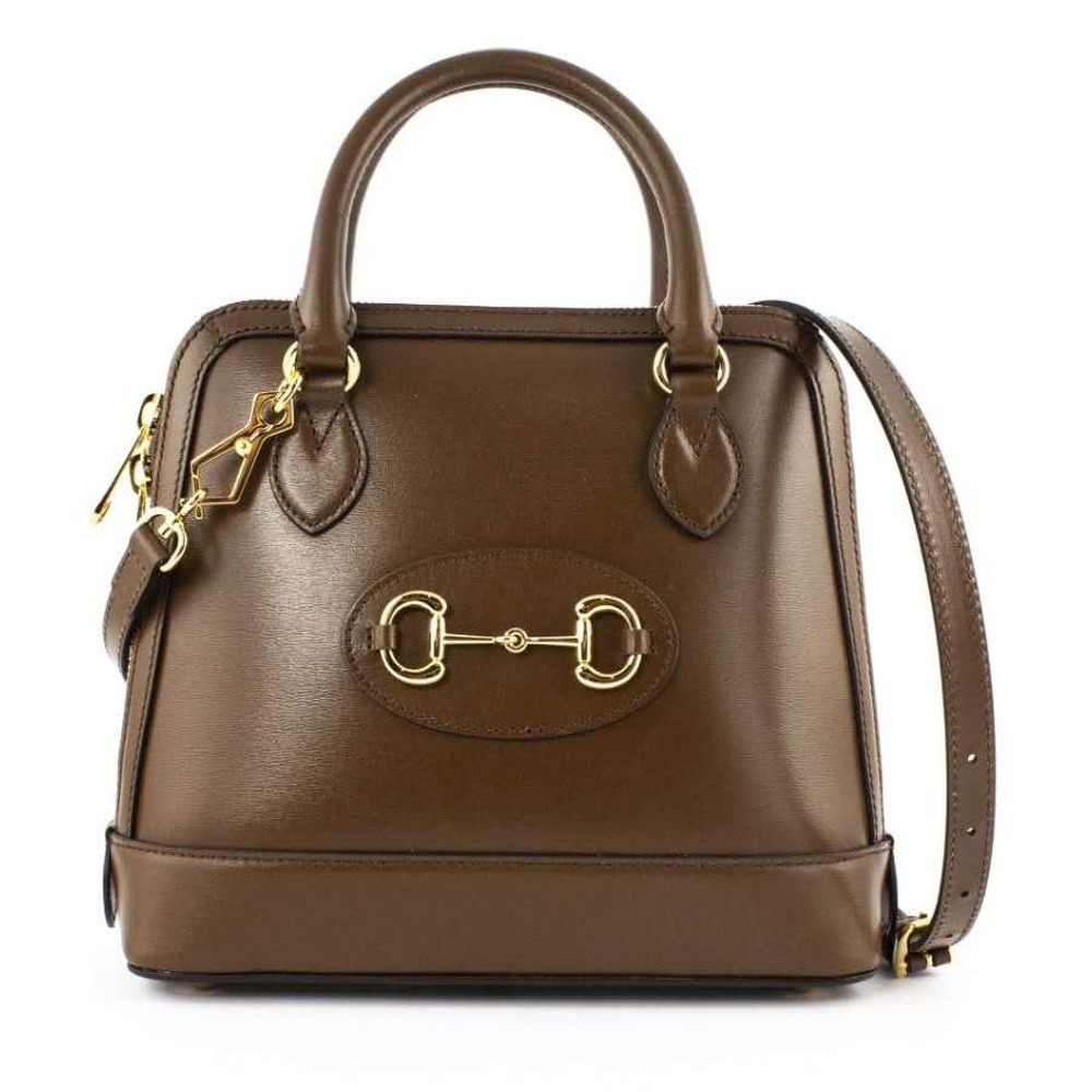 二手99新Gucci古馳新款1955純色馬銜扣徽標手提包單肩包斜挎包多色-細節圖5