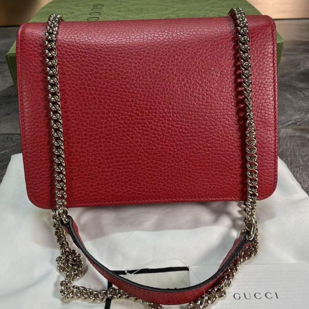 二手99Gucci 古馳經典款風琴包 紅金 熱門爆款 上身超美 內裏帶隔層-細節圖4