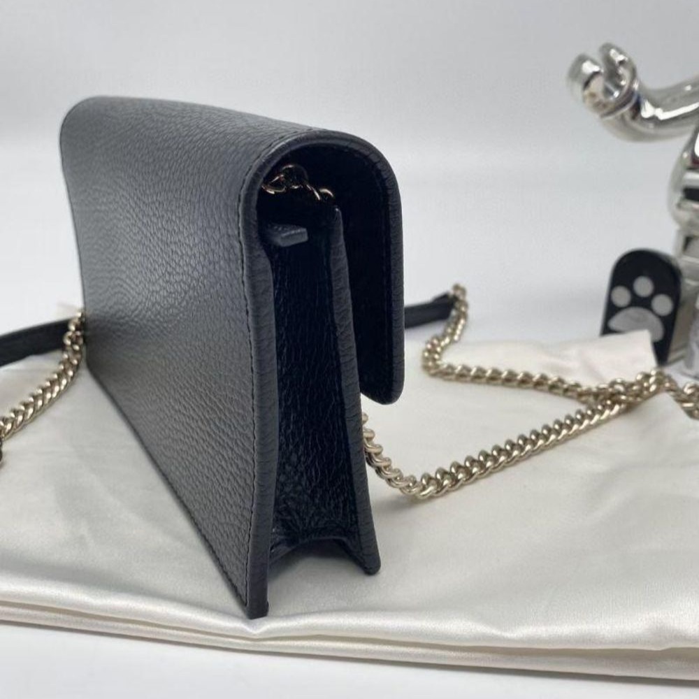 二手gucci黑色woc鏈條包單肩斜挎包-細節圖4