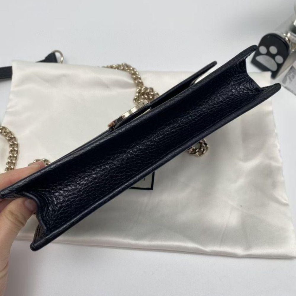 二手gucci黑色woc鏈條包單肩斜挎包-細節圖5