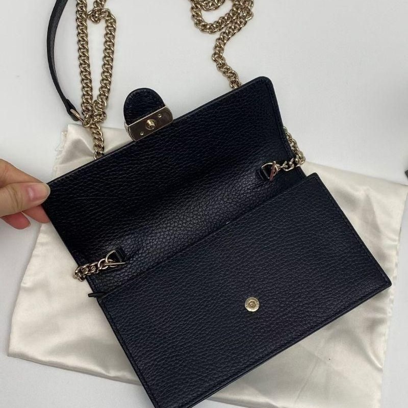 二手gucci黑色woc鏈條包單肩斜挎包-細節圖7