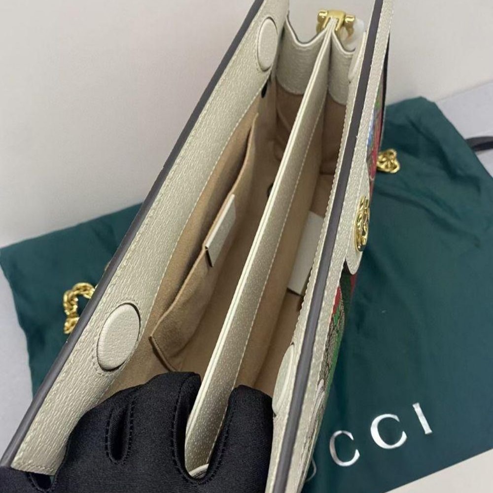 二手99Gucci/古馳爆款 ophidia 花卉鏈條包 白邊時尚洋氣戚薇同款-細節圖6