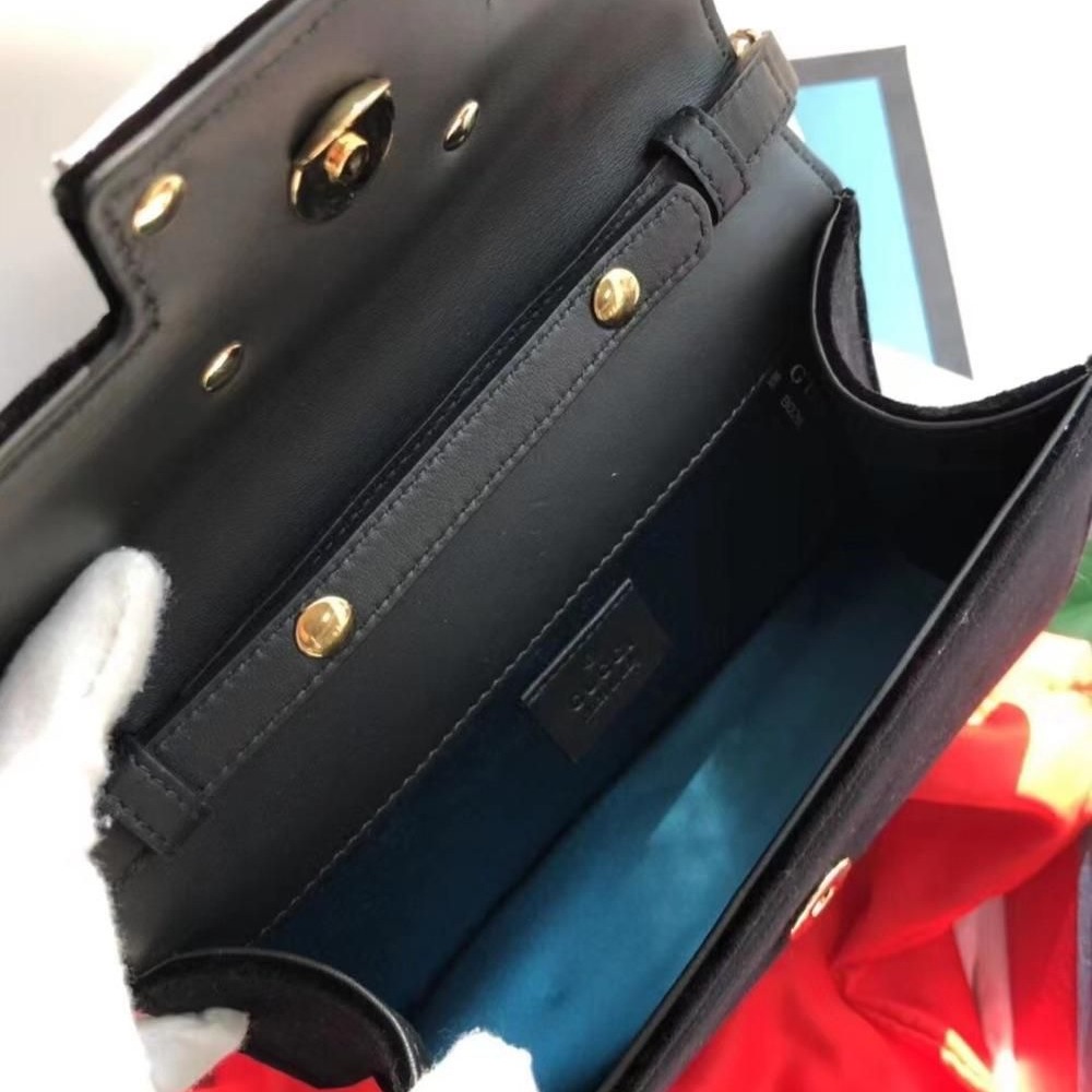 【二手99新】Gucci古馳絲絨 broadway斜挎包-細節圖5