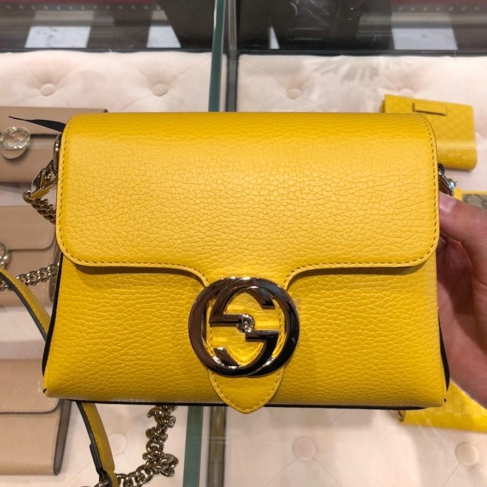 二手99新Gucci古奇新款郵差包 新尺寸 全皮interlocking單肩斜挎包-細節圖2