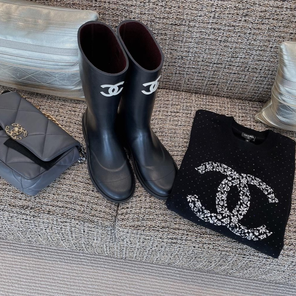 二手Chanel 女包 香奈兒19深灰色金扣小號經典款女士手提包-細節圖3