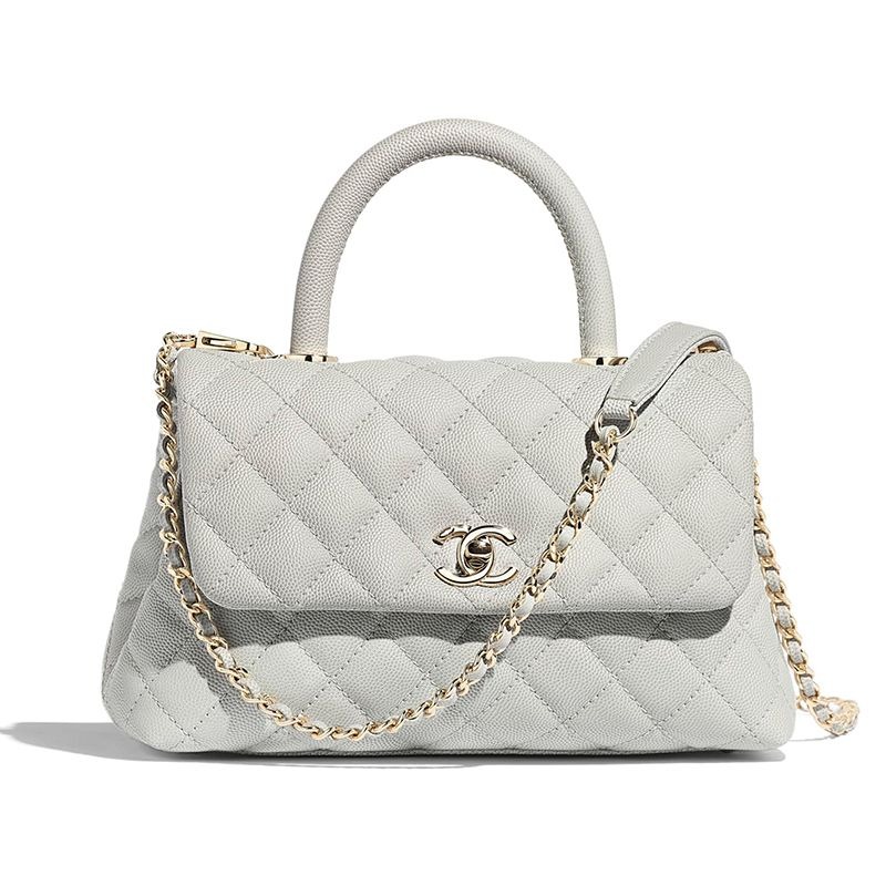 二手Chanel香奈兒女包coco handle 荔枝紋牛皮斜挎包手拎包小號多色-細節圖7