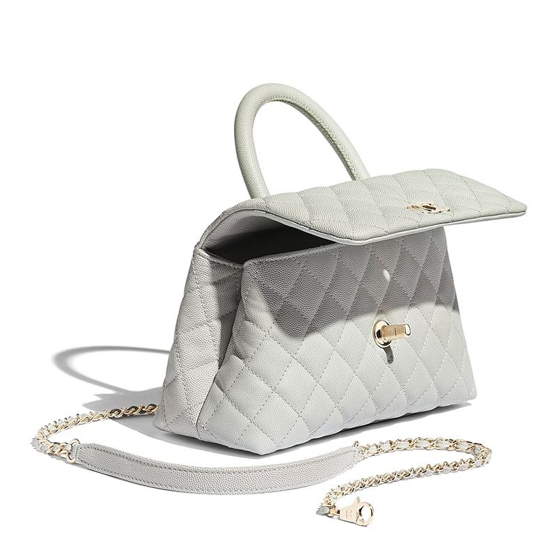 二手Chanel香奈兒女包coco handle 荔枝紋牛皮斜挎包手拎包小號多色-細節圖8