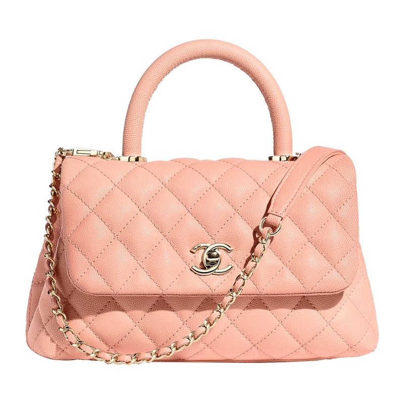 二手Chanel香奈兒女包coco handle 荔枝紋牛皮斜挎包手拎包小號多色-細節圖9