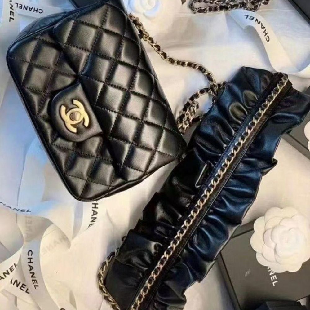 二手Chanel香奈兒新款方胖子荷花肩花 單肩包斜挎包手提包-細節圖2