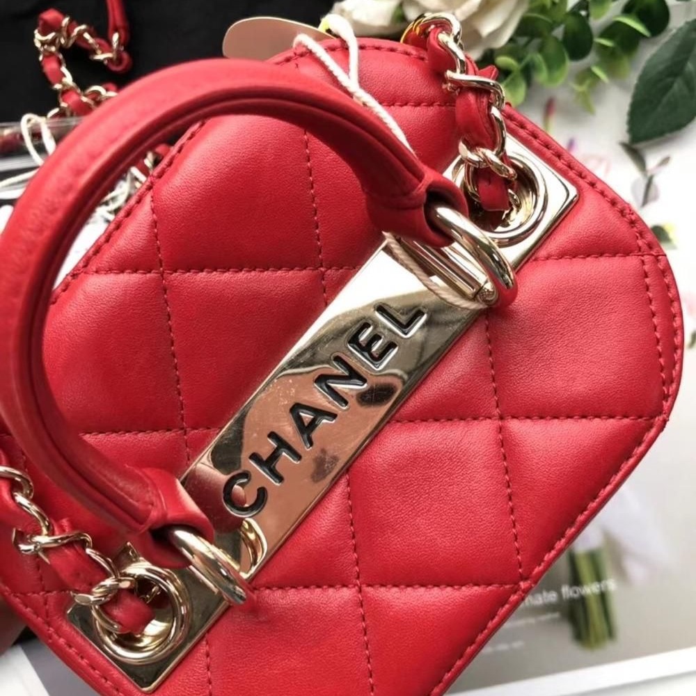 【二手98新】CHANEL香奈兒盒子化妝包-細節圖3