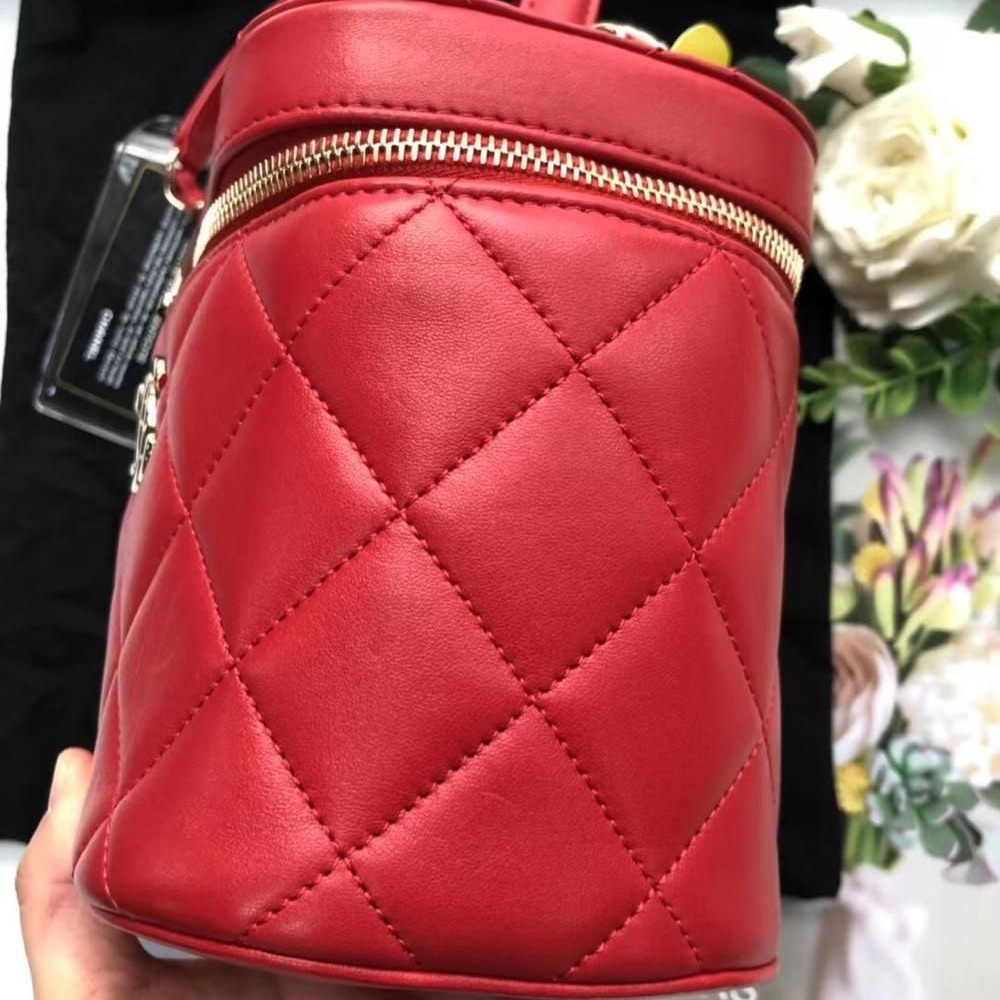 【二手98新】CHANEL香奈兒盒子化妝包-細節圖4