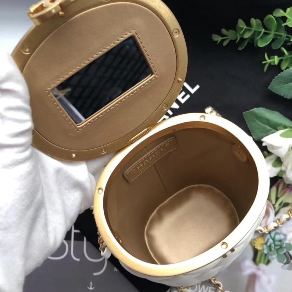 【二手98新】CHANEL香奈兒圓桶化妝包-細節圖6