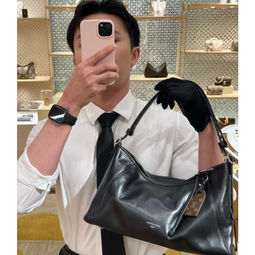 幾乎全新LV*Carryall系列M28160單肩手提袋黑色-細節圖2