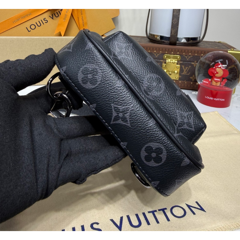 幾乎全新LV男包Avenue PM黑色老花小號拉鏈單肩背包斜挎包M47137-細節圖4