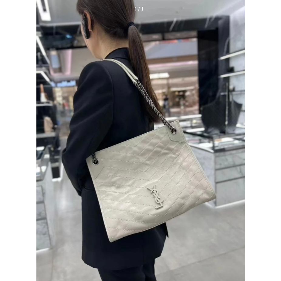 幾乎全新YSL/聖羅蘭女士NIKI SHOPPING中號旅行包購物袋-細節圖5