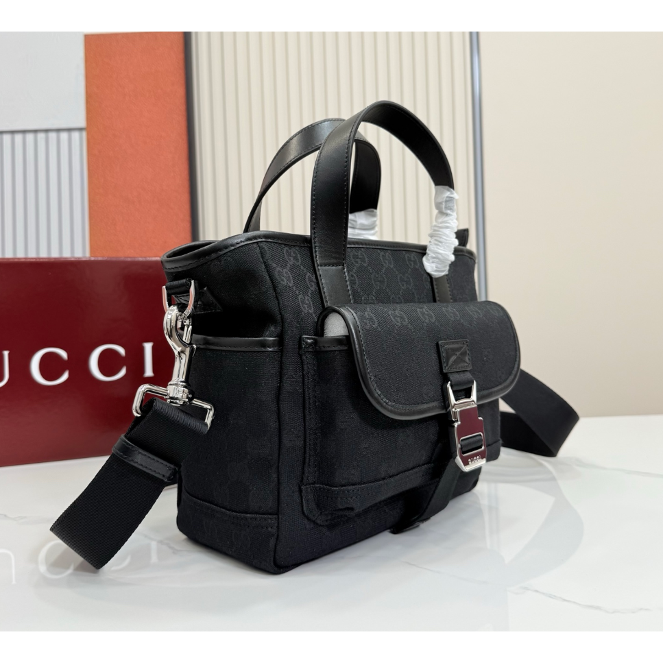 幾乎全新Gucci 古奇男士2026早春款 GG 黑色手提包-細節圖2