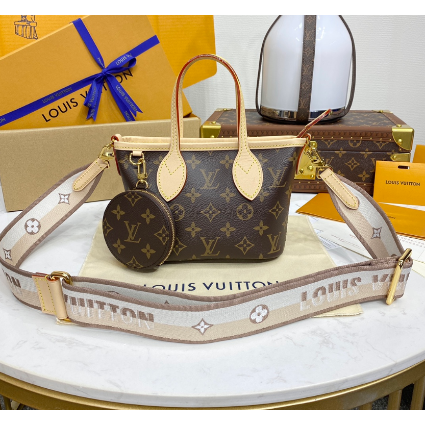 二手Louis Vuitton/路易威登手提包女包新款老花Neverfull BB包M46705-細節圖2