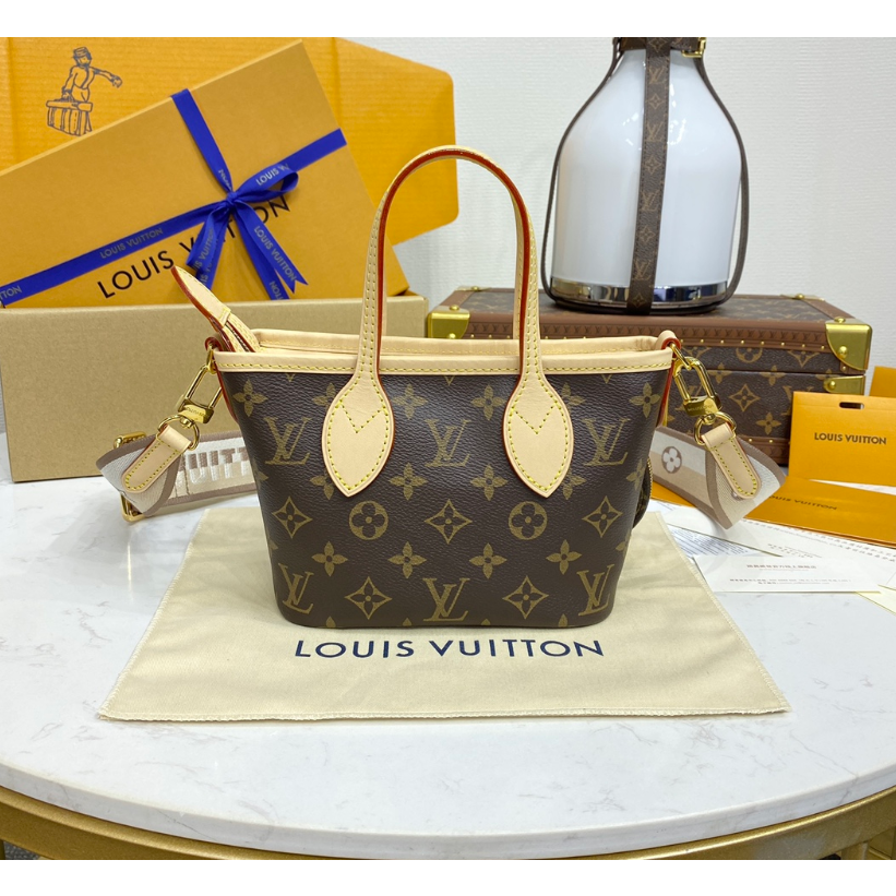 二手Louis Vuitton/路易威登手提包女包新款老花Neverfull BB包M46705-細節圖3