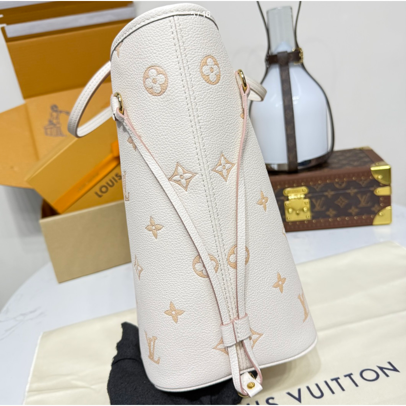 二手Louis Vuitton 壓花Neverfull MM托特包購物袋手提包M1428-細節圖4
