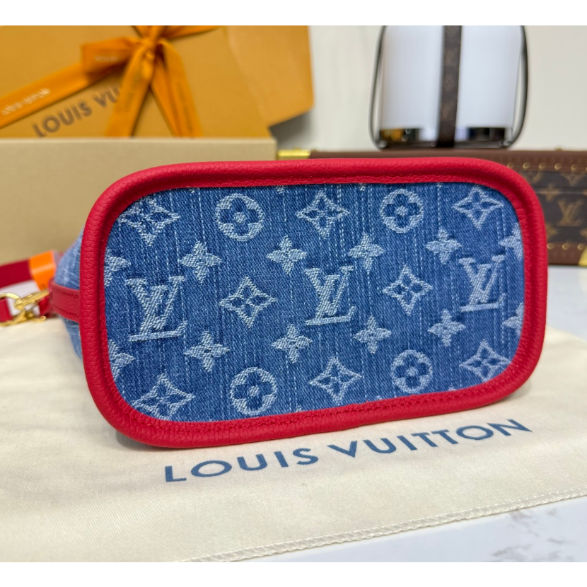 二手LV女包Neverfull BB村上隆牛仔櫻桃雙面手提單肩包M14997-細節圖4