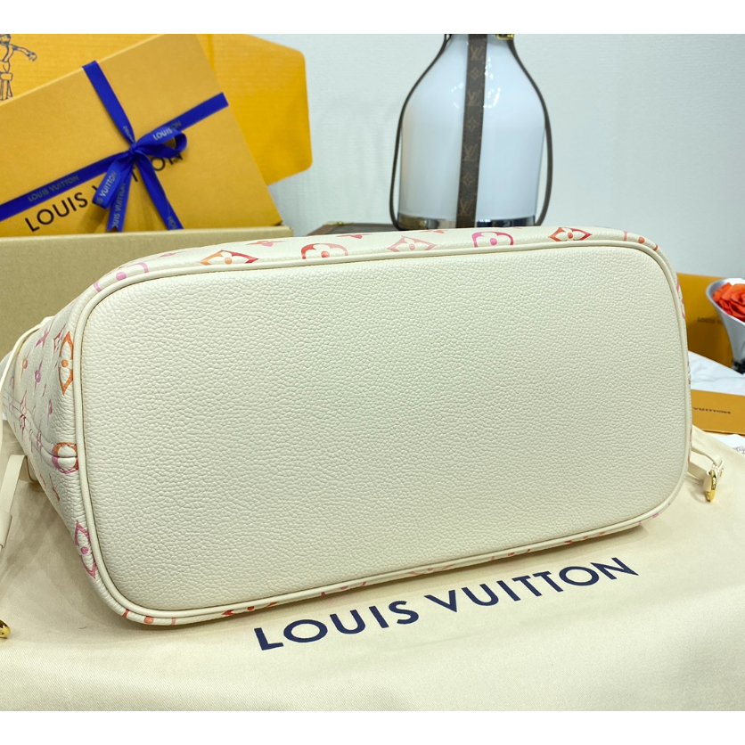 二手LV女包Neverfull MM中號子母包漸變壓花牛皮手提包M47080-細節圖5