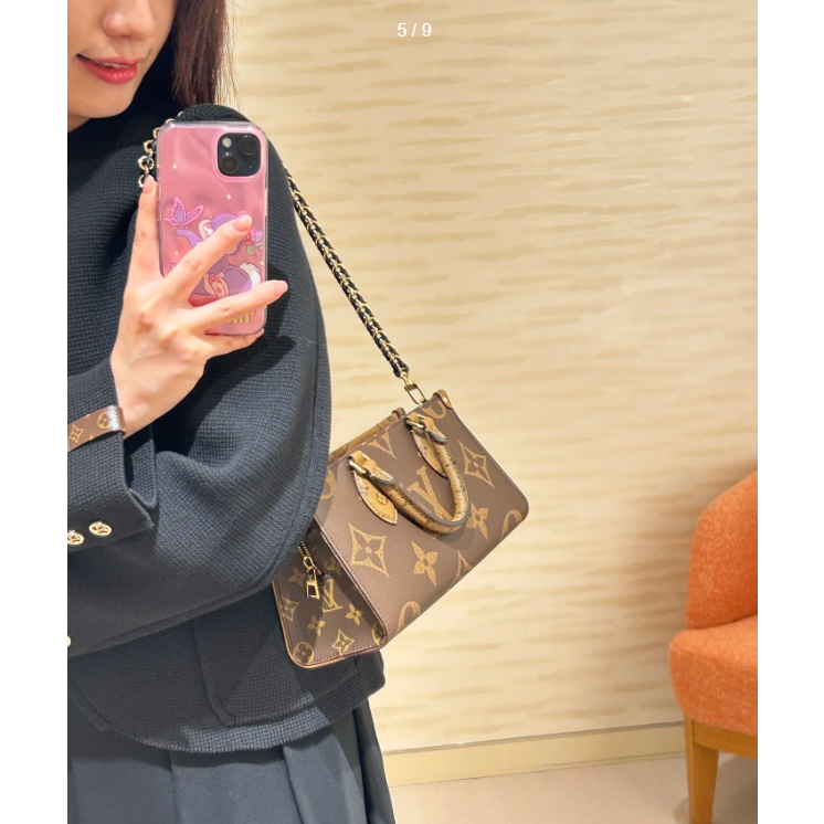 二手LV/路易威登女包橫版OnTheGo East West經典老花斜挎托特包M14236-細節圖3