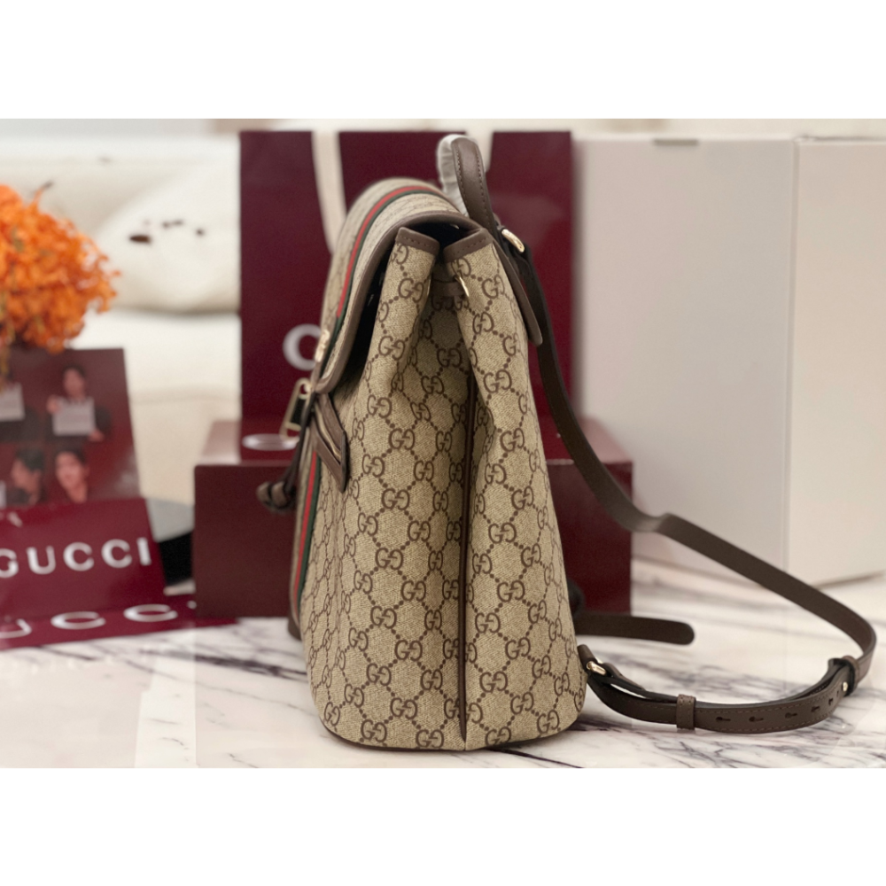 二手Gucci/老花帆布雙肩包女復古印花小背包女包-細節圖3