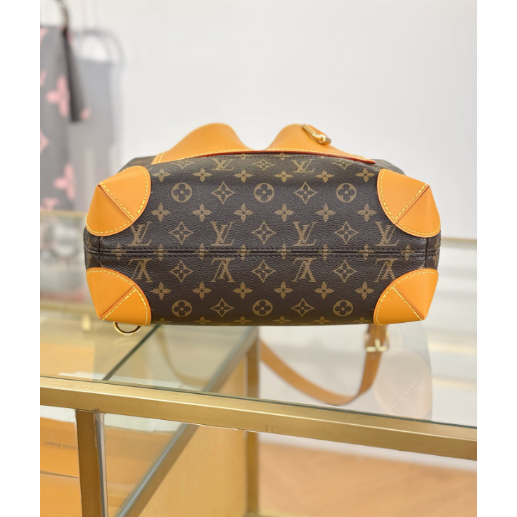 二手LV Steamer 30棕色老花雙外袋工裝風新款雙肩包單肩斜挎包M25989-細節圖7