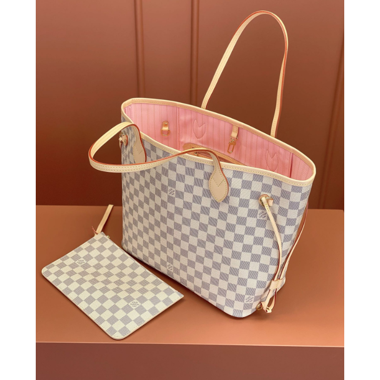 二手LV女包NEVERFULL MM棋盤格中號單肩子母包N41605-細節圖2