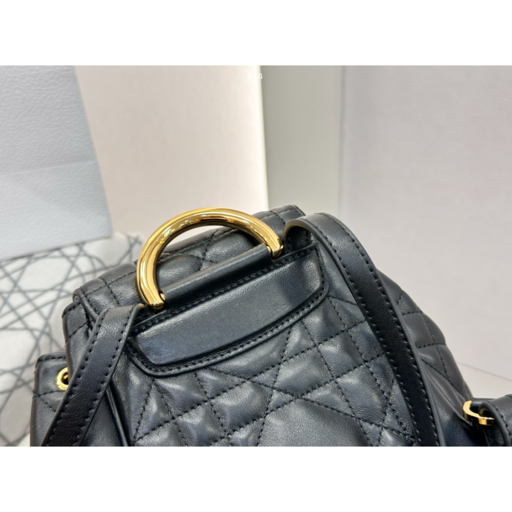 二手𝑫𝒊𝒐𝒓小香風菱格女士金標雙肩背包-細節圖5