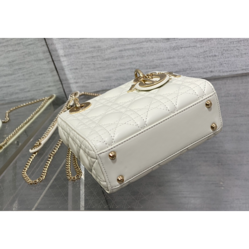 二手Dior Classic Lady 戴妃包氣質鏈條包手提包包-細節圖5